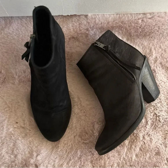All Saints Jonas Nubuck Ankle Boots Size EU 38 (US 8) In Black - Picture 1 of 16